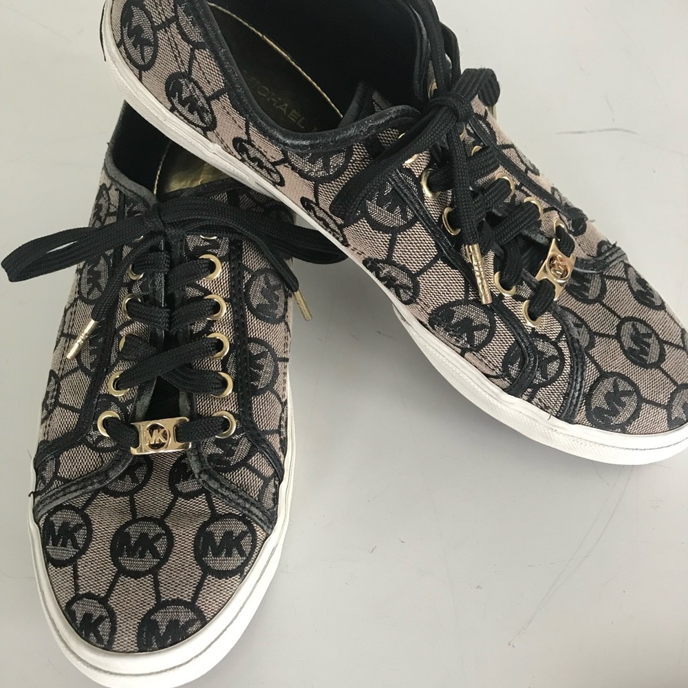 Michael Kors Black and Tan Women's Sneakers